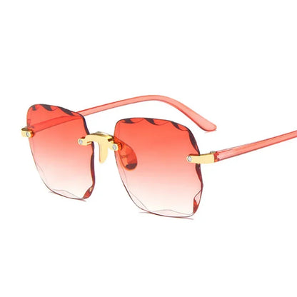 Classic Vintage Square Sunglasses Woman Gradient Mirror Frameless Sun Glasses Female Retro Fashion Rimless Sunglasses