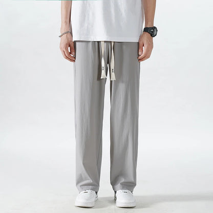 Extra Long 120cm Lce Silk Men's Pants Summer Thin 190 Tall Straight Leg Pants Men's Extended 115 Large Men's Pants
