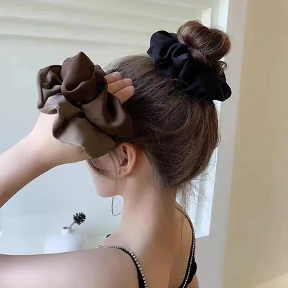 1pcs Women Silk Satin Scrunchies Korean Ladies Girls Elastics Hair Band Ponytail Hold Hair Accessories