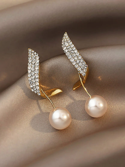 2 Pieces Of Women's Trendy And Elegant Pearl Tassel Earrings, Outdoor Travel, Carnival, Party, Holiday Dressing Gifts -SMT034