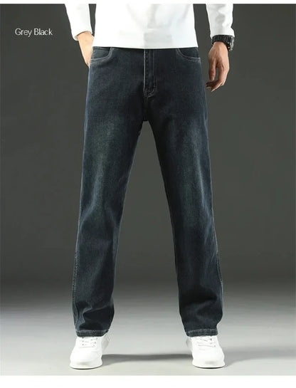 2025 New Style Y2 Spring and Autumn Loose Jeans Men's Baggy Straight Wide Leg Business Casual Pants Brand Men's Clothing