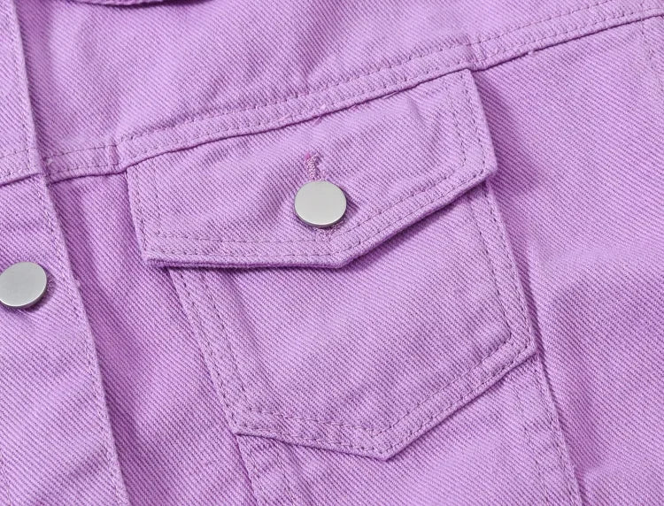 Yellow Women's Long Sleeve Jacket, Single Breasted Lapel Denim Jacket, Fashion Women's Tops Jacket Blue White Women's Coat