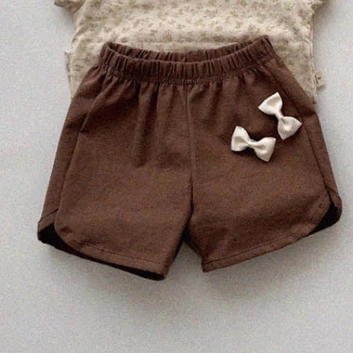 2025 Summer New Children Casual Shorts Cute Dot Plaid Floral Bow Girls Cotton Shorts Baby Boy Solid Shorts Fashion Kids Clothes