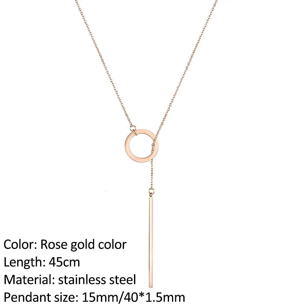 SUNIBI Fashion Stainless Steel Necklace for Woman Personality Infinity Cross Pendant Gold Color Necklaces on Neck Women Jewelry