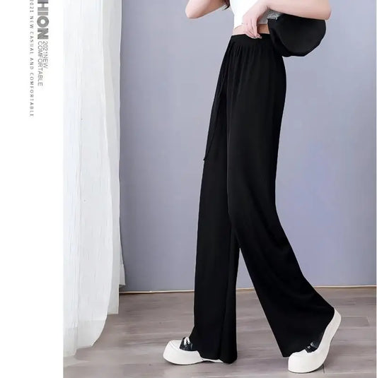 Summer Autumn Cold Feeling Fashion Solid Women Long Pants Female Loose Straight Casual Pants