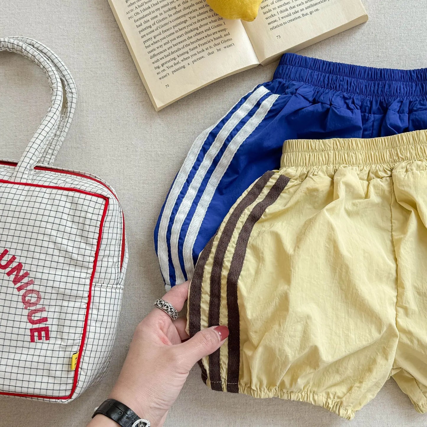 2025 Summer New Children Loose Shorts Girls Striped Shorts Cotton Breathable Boys Casual Pants Fashion Kids Clothes