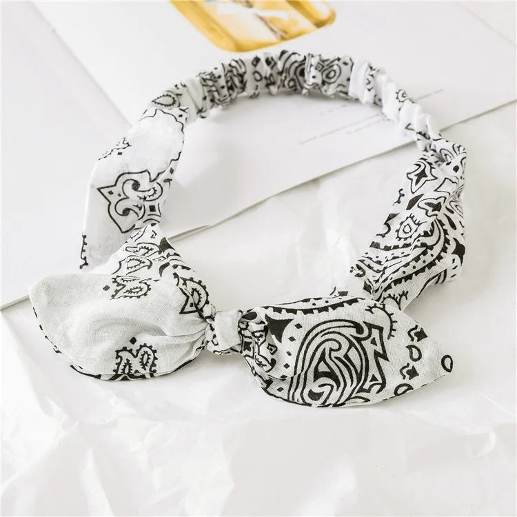 New Boho Women Soft Solid Print Headbands Vintage Cross Knot Elastic Hairbands Turban Bandanas Girls Hair Bands Hair Accessories