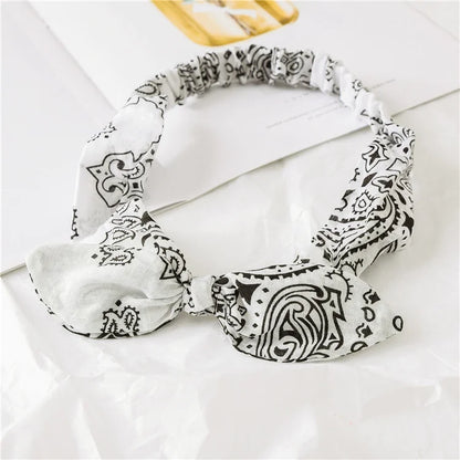 New Boho Women Soft Solid Print Headbands Vintage Cross Knot Elastic Hairbands Turban Bandanas Girls Hair Bands Hair Accessories