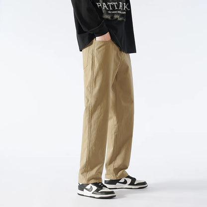 2025 Spring Summer New 190cm Big Tall Boy Extended Pants Man 115cm Pant Length Large Size Cotton Straight Leg Casual Pants