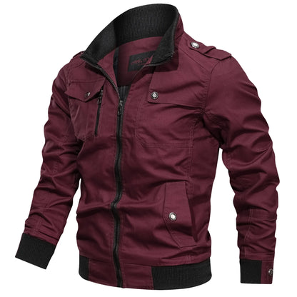Casual solid color jacket, zippered pocket, stand up collar, oversized jacket, tough guy style, thin motorcycle top