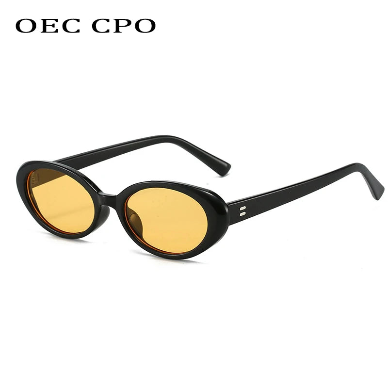 Retro Vintage Oval Sunglasses Woman 2024 Brand Designer Round Sun Glasses Men UV400 Punk Style Luxury Eyewear Female Oculus