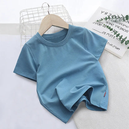 New Summer Children's T-shirts for Boys and Girls Round Neck Casual Short Sleeves for Kids Student Fashion Tops