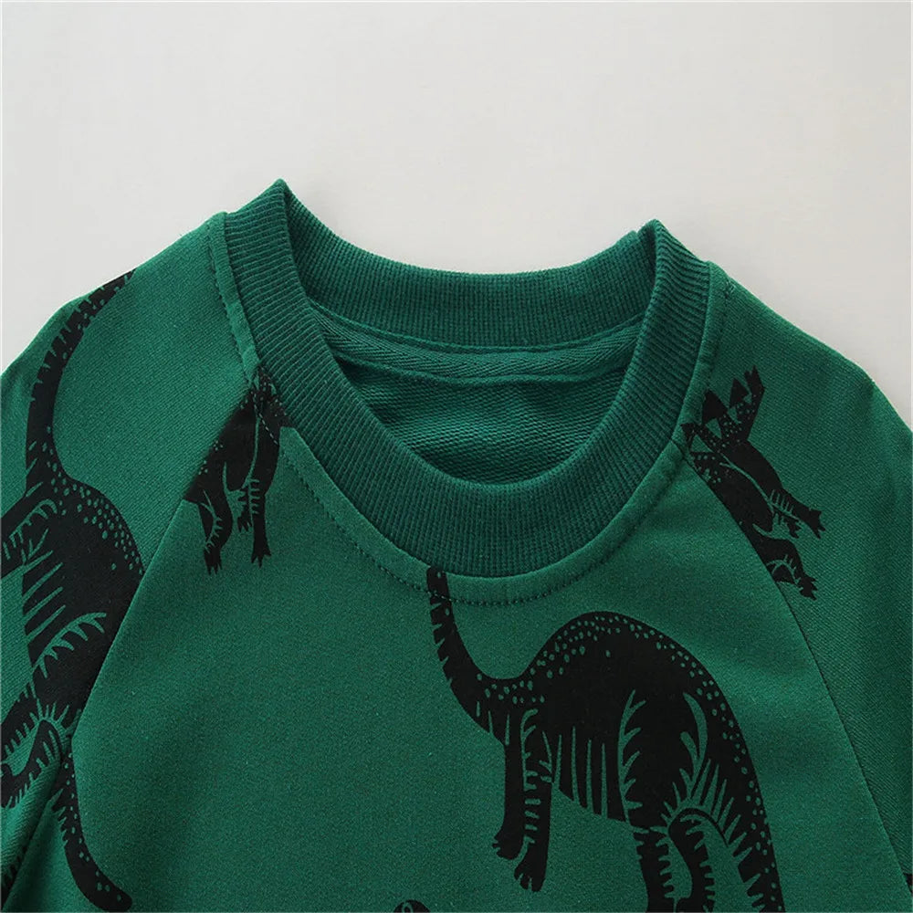 Jumping Meters 2-7T Boys Girls Sweatshirts Dinosaurs Long Sleeve  Children's Clothing Animals Baby Hooded Shirts
