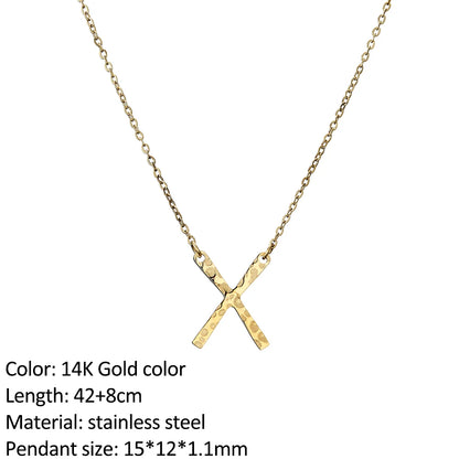 SUNIBI Fashion Stainless Steel Necklace for Woman Personality Infinity Cross Pendant Gold Color Necklaces on Neck Women Jewelry