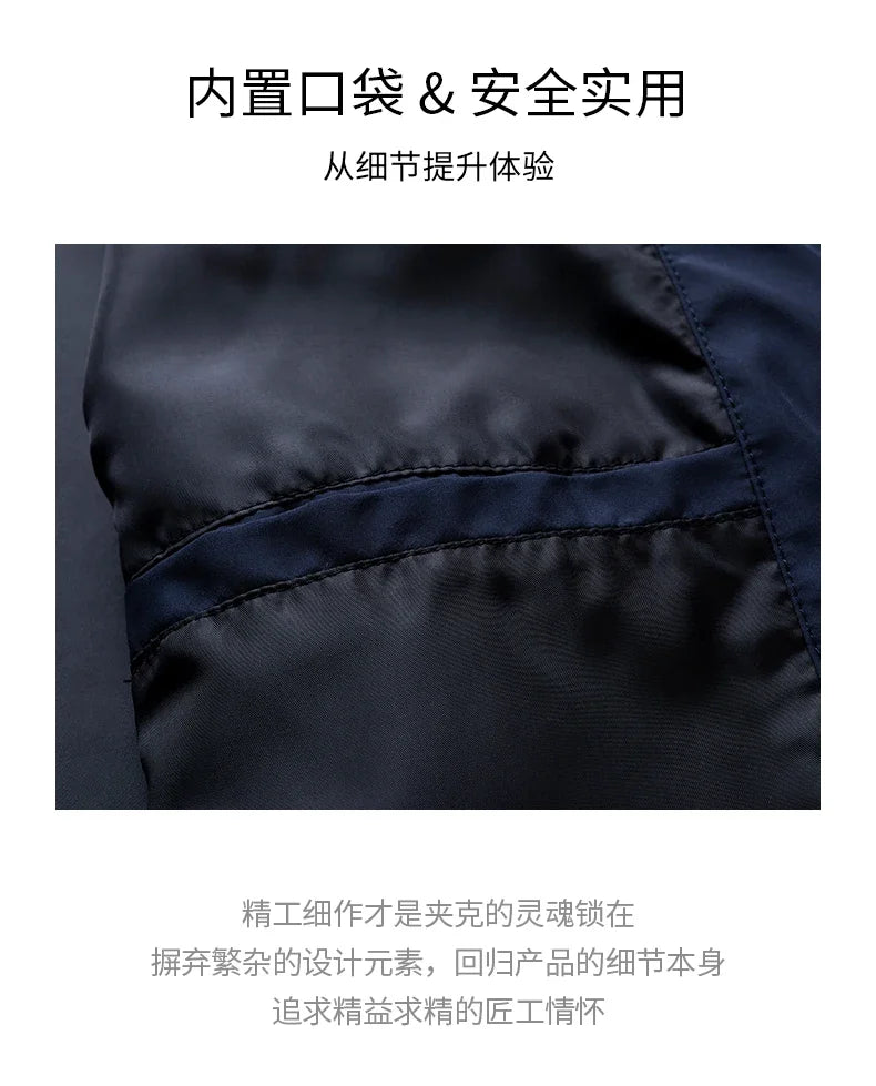 Fashion Men Jacket Solid Color Mid-aged Elderly Men Long Sleeve Zipper Luxury Formal Business Casual Spring Autumn Men Coat