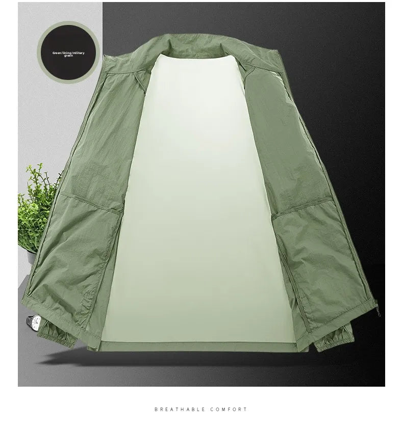 2025 sunscreen clothing men's summer jacket thin breathable fishing skin suit men's sunscreen clothing