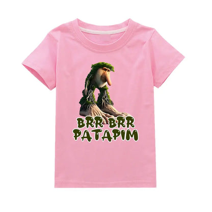 Brr Brr Patapim Italian Brainrot Tralalero Tralala Bombardiro Crocodilo Meme Kids Cotton T Shirt Summer Boys Girls Short Sleeve