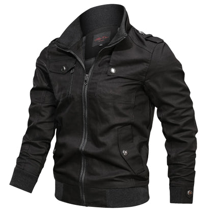 Casual solid color jacket, zippered pocket, stand up collar, oversized jacket, tough guy style, thin motorcycle top