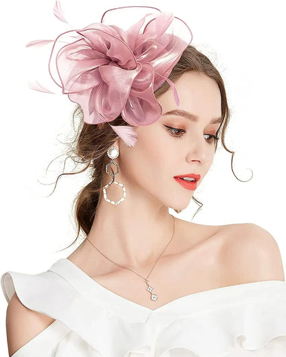 Facinators Hats for Women Headwear Cocktail Tea Party Kentucky Derby Hat Weeding Hair Accessories Feather Church Hairbands New