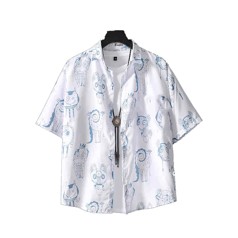 Simple Men's Shirts 3d Patchwork Printing Coconut Tree Men's Clothing Street Designer Short Sleeved Beach Party Hawaiian Shirts