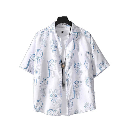 Simple Men's Shirts 3d Patchwork Printing Coconut Tree Men's Clothing Street Designer Short Sleeved Beach Party Hawaiian Shirts