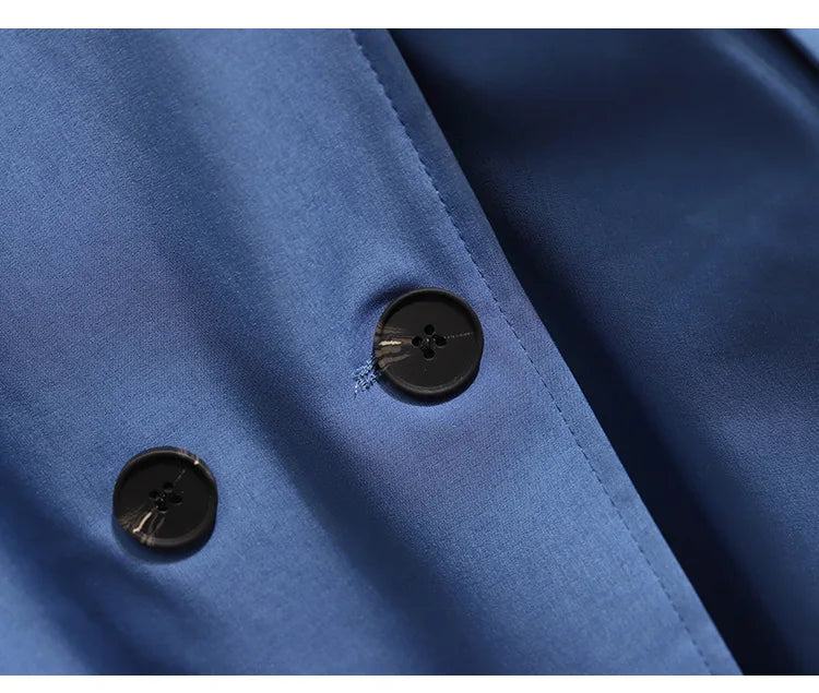 Women Fashion Trench New Coat Spring Autumn Korean Long Sleeve With Belt Jackets Solid British Style Coats Women's Chic Outwear