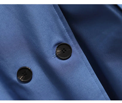 Women Fashion Trench New Coat Spring Autumn Korean Long Sleeve With Belt Jackets Solid British Style Coats Women's Chic Outwear