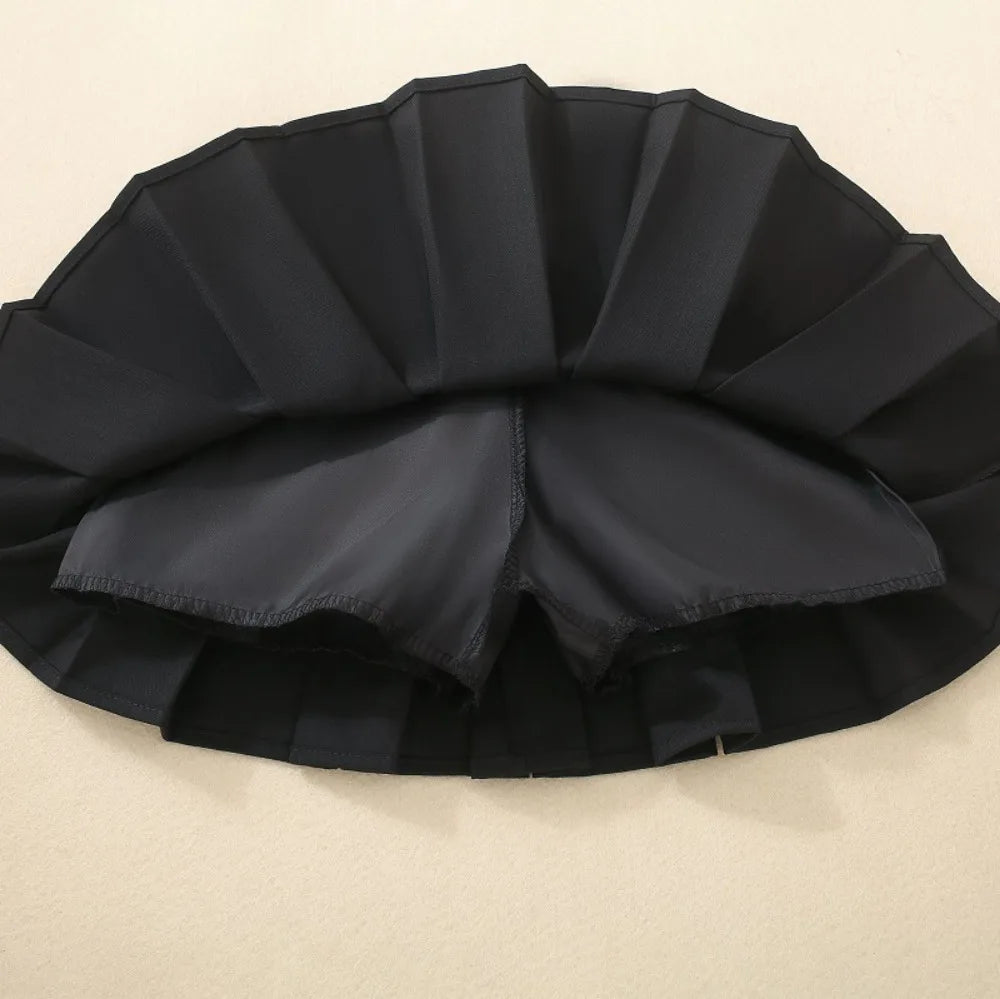 4918 Girls' Solid Color Pleated Skirt Autumn 2024 Little Girl's Skirt Korean Children's College Style Skirt