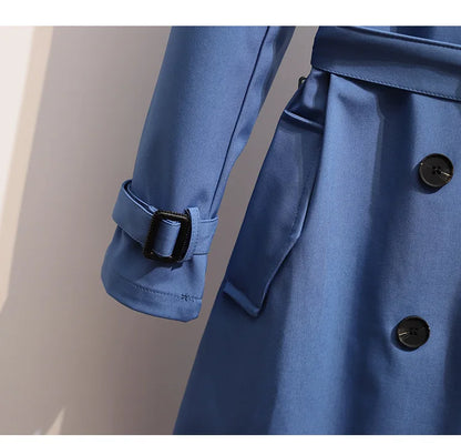 Women Fashion Trench New Coat Spring Autumn Korean Long Sleeve With Belt Jackets Solid British Style Coats Women's Chic Outwear