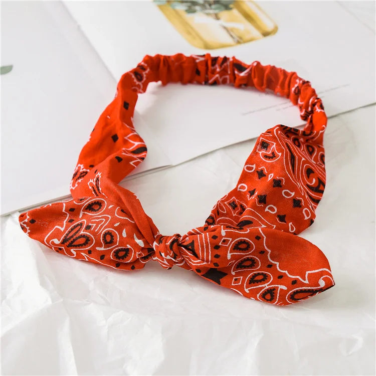 New Boho Women Soft Solid Print Headbands Vintage Cross Knot Elastic Hairbands Turban Bandanas Girls Hair Bands Hair Accessories